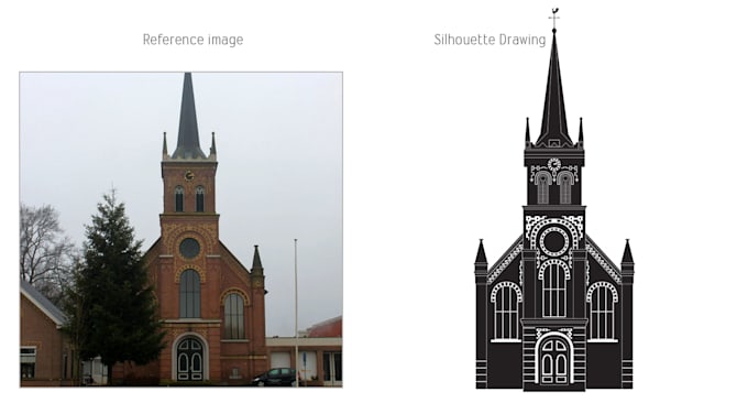 do silhouette drawing in vector