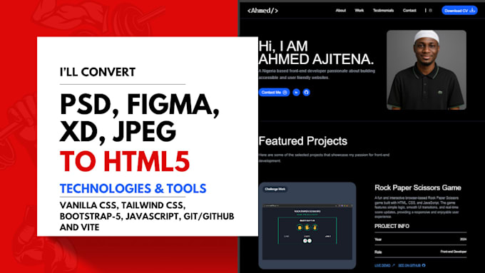 build a custom portfolio or landing page using tailwind CSS