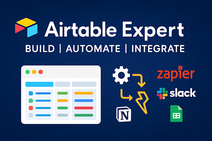 airtable database expert, airtable automation, airtable integrate software