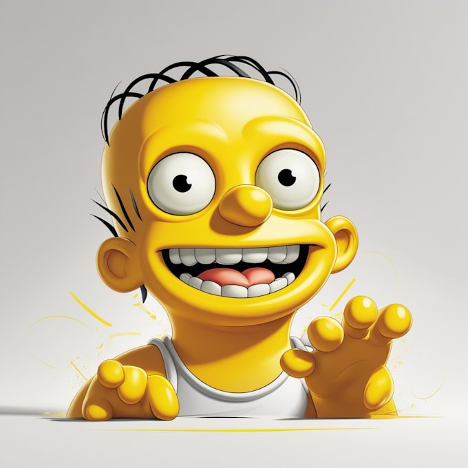 make best yellow cartoon character like simpson style