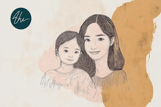 make scribble art, abstract line portrait