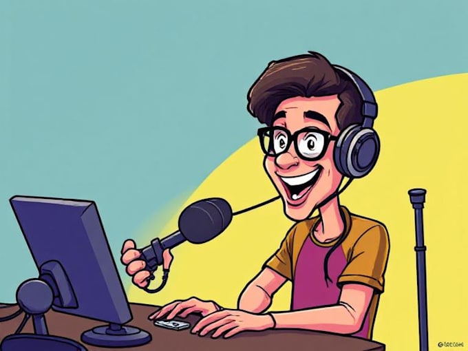 do cartoon caricature podcast cover art