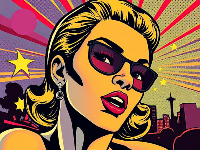 draw pop art in retro comic style