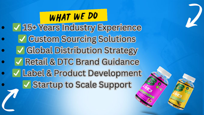 product source for supplements or health brands