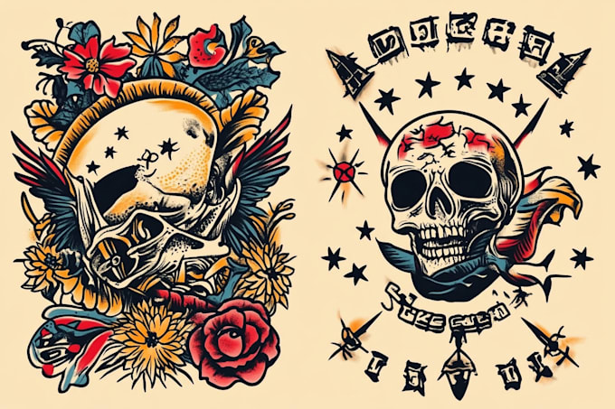 create old school or traditional tattoo design