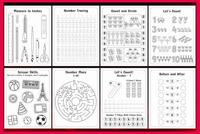 design math worksheets activity book for kids