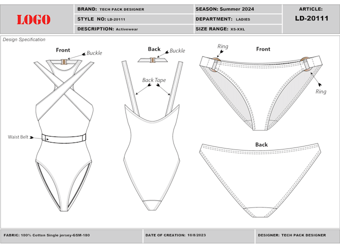 create clothing tech pack