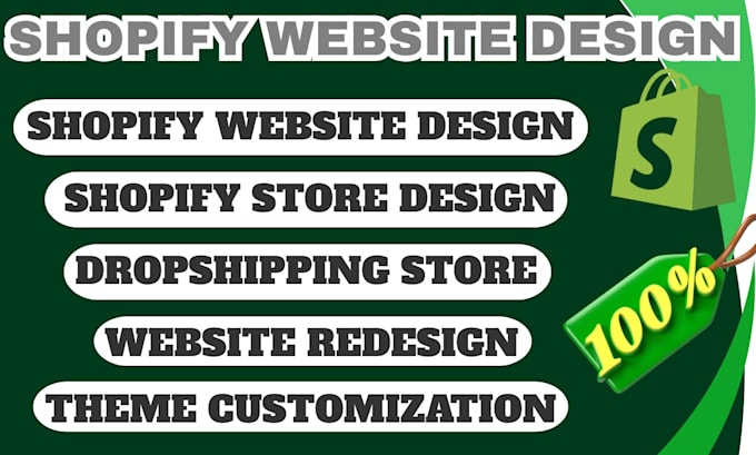 redesign shopify website store dropshipping or pod store with full customization