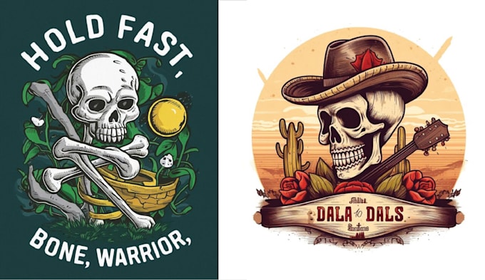 do skull typography slogan motivational t shirt vector logo design