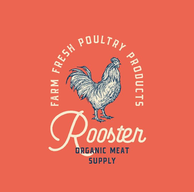 create a professional vintage rooster logo