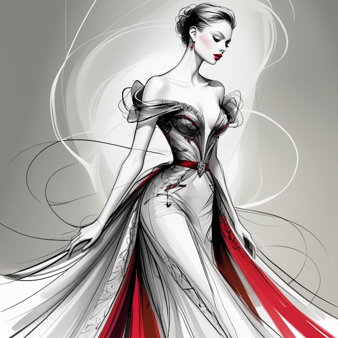 draw editorial fashion illustration, sketch