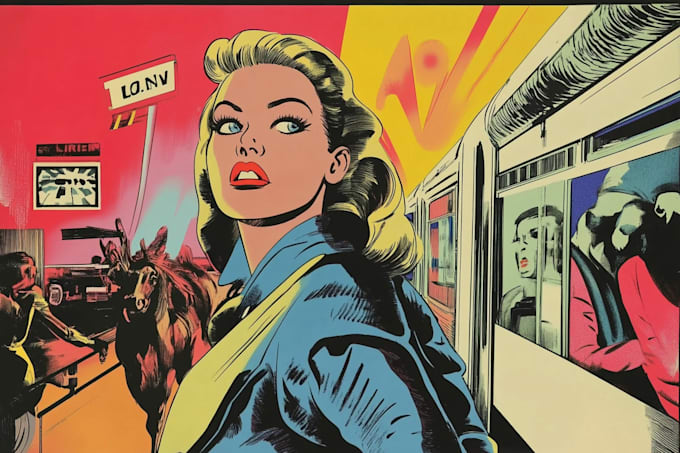 draw a retro vintage comic illustration