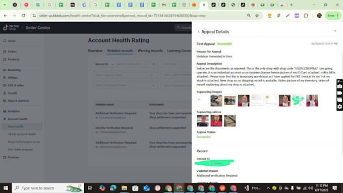 remove tiktok shop violations
