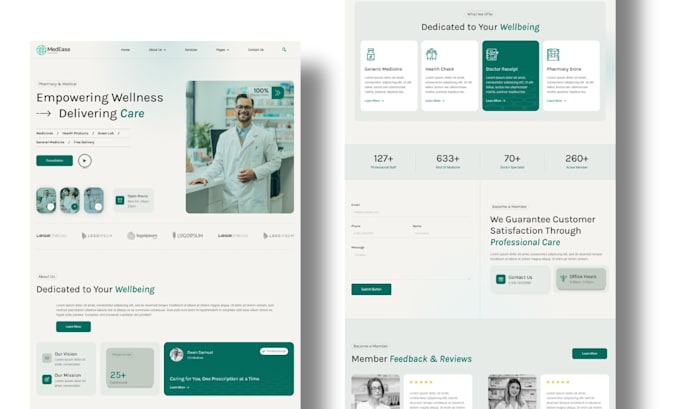 create a pharmacy website for medical or pharmaceutical company
