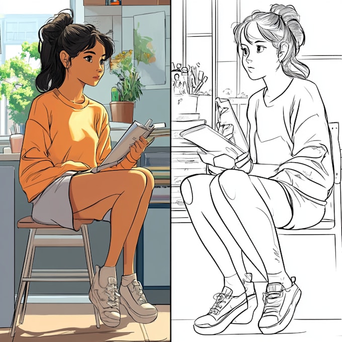 flat color your illustration or comic page