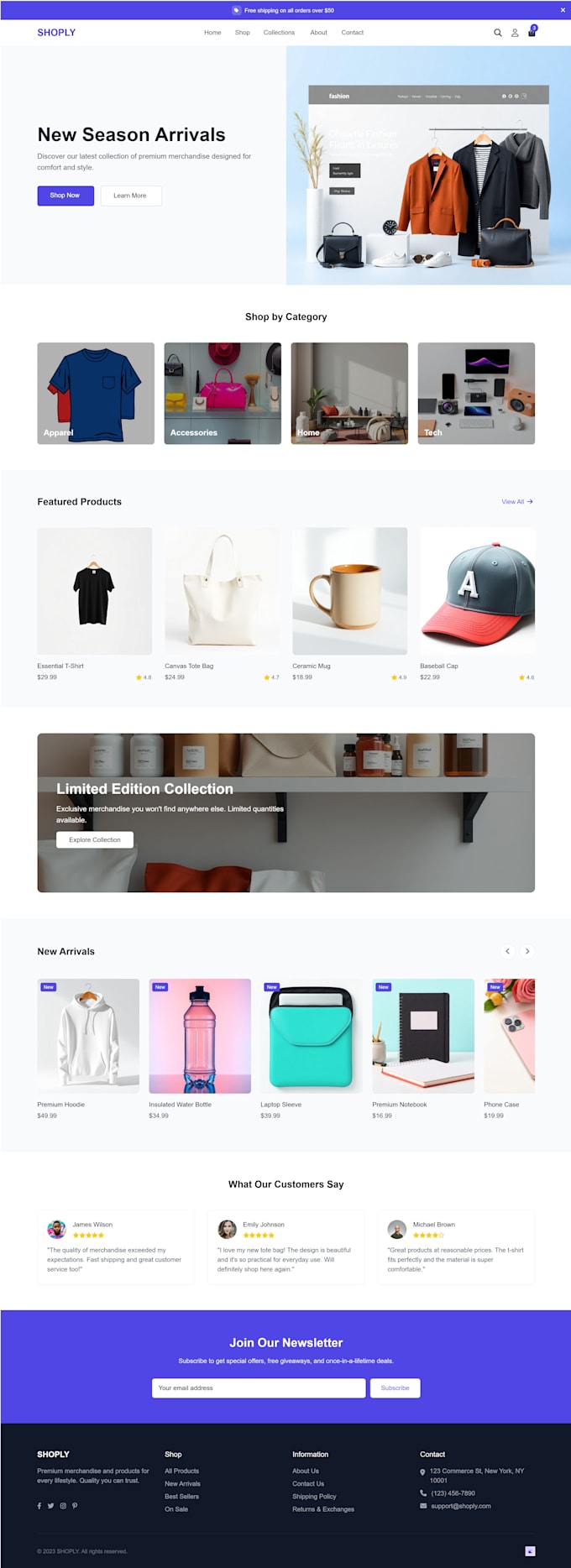 develop a custom shopify online store for you
