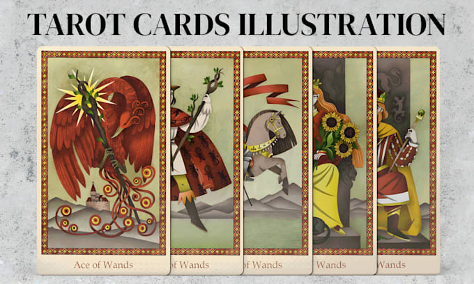 do custom tarot card illustration deck with a unique spiritual theme oracle card