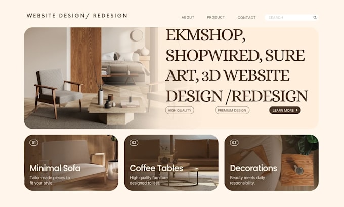 build ekmshop goodbarber zyro shopwired surecart  website design redesign