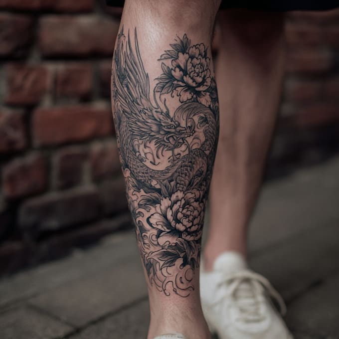 create a tattoo design for leg sleeve