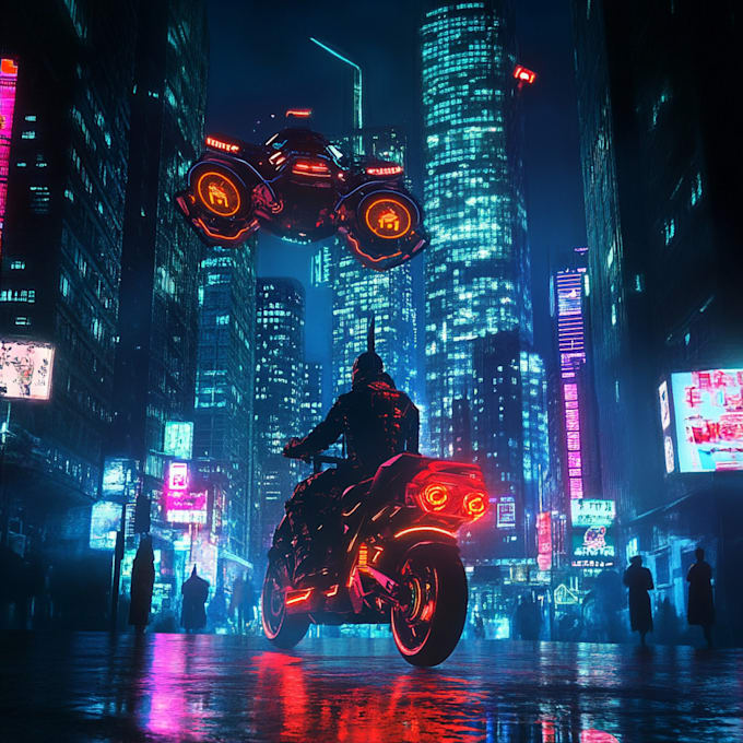 create cyberpunk city promotional