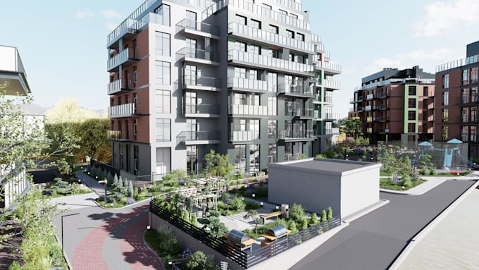 3d model and realistic architectural visualization