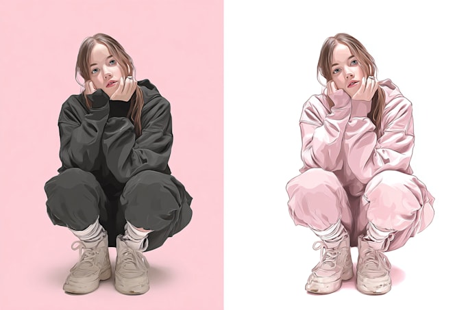 draw in anime or semi realistic style