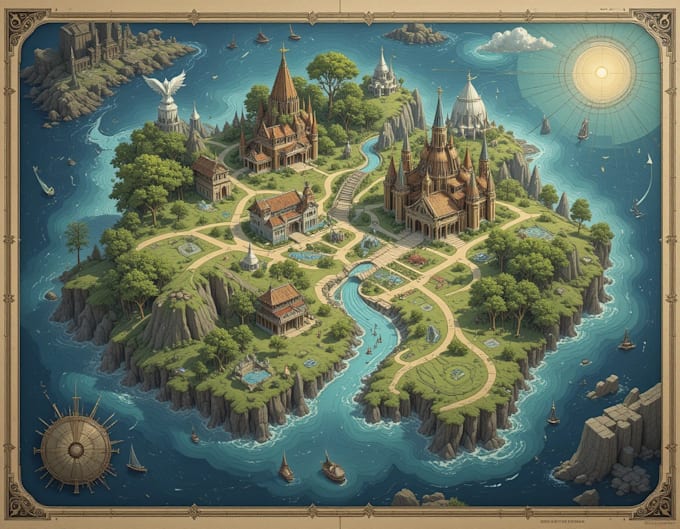 draw a custom map for fantasy, scifi, book or boardgame