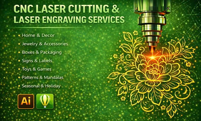 convert your any design files into laser cutting, cake tapper, engraving