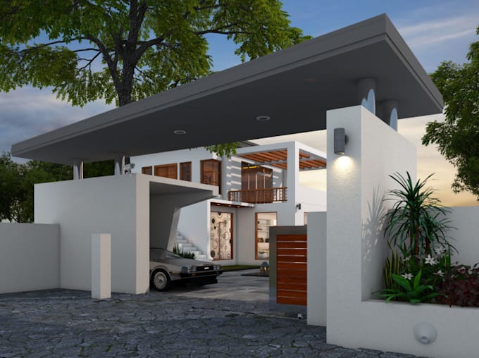 craft 3d contemporary building,tiny villa,pool rendering,interior rendering,cgi