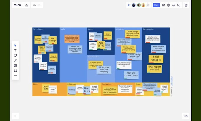 design an interactive miro board for workshops and remote teams