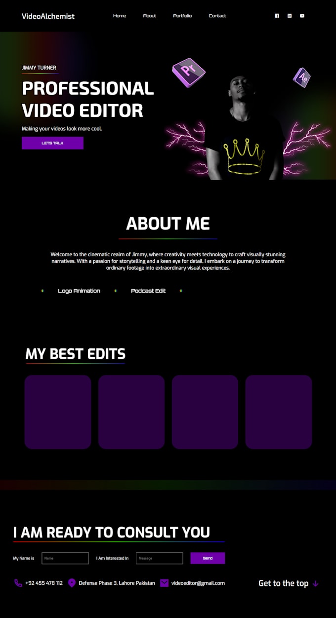 create a responsive HTML CSS  and javascript website or landing page