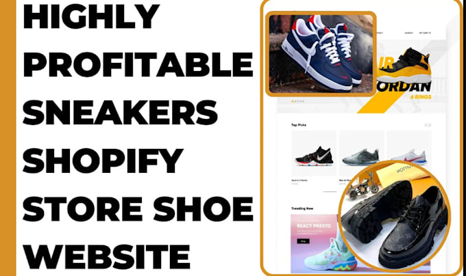 design profitable sneaker shopify store shoe shopify website fashion website