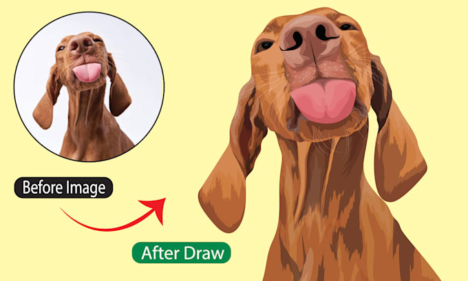 draw your dog portrait, cat vector and any pet illustration