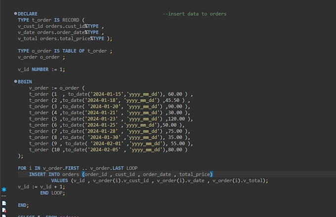 design a professional relational sql and plsql database with erd and procedure