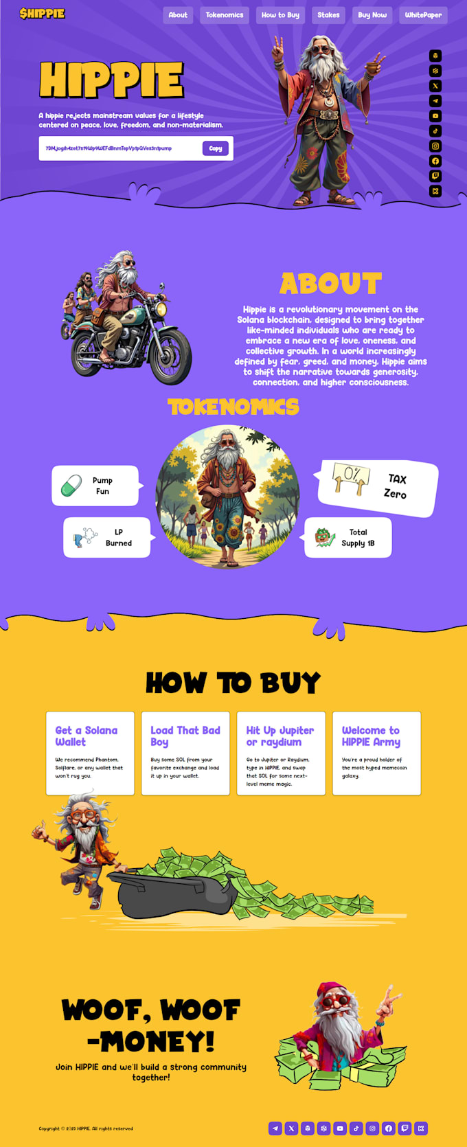 build rich design crypto token, meme coin, ico website, or landing page