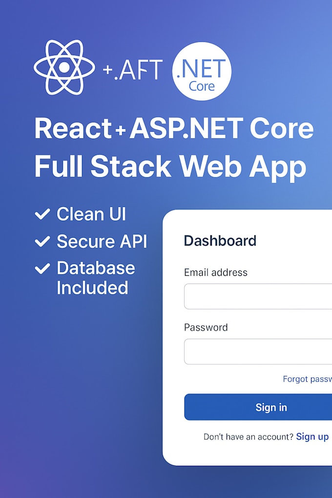 create your react and asp net core full stack web developer