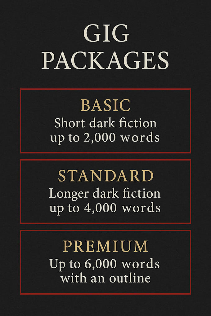 ghostwrite your dark fiction, horror, or psychological thriller