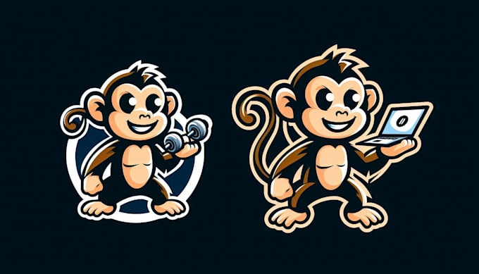 make elegant monkey mascot logo  for you in one day