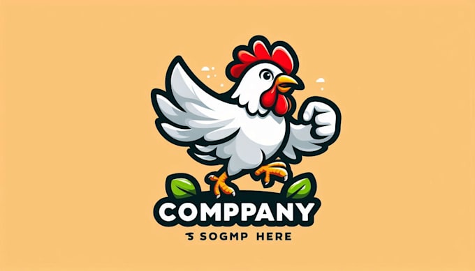 design eye catchy chicken mascot logo  with express delivery