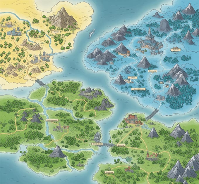 illustrate your next stylish rpg fantasy map