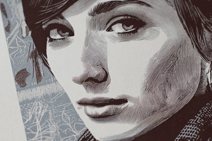 create a portrait print linocut