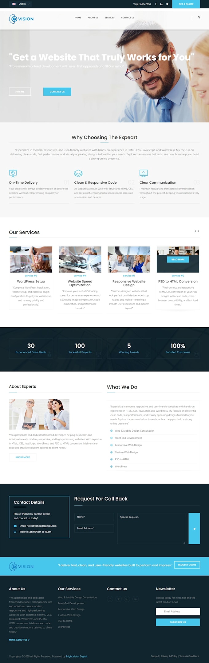 design a modern responsive website using HTML and CSS