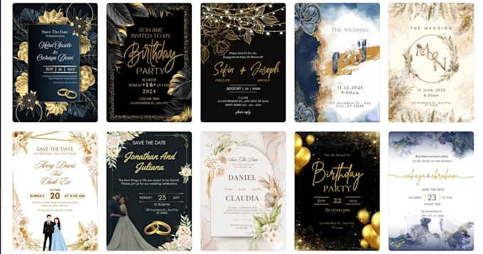 custom wedding invitation card, birthday invitation cards