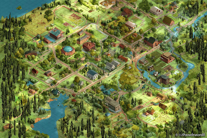 Draw a unique vector or isometric map by Belalerk | Fiverr