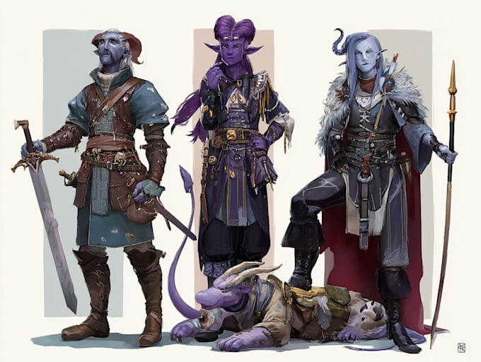 design character fantasy illustration for dnd party