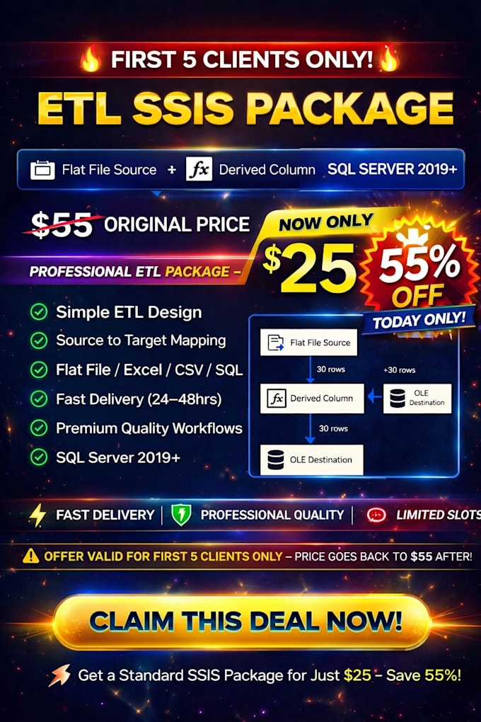 build basic and advanced dynamic ssis etl packages