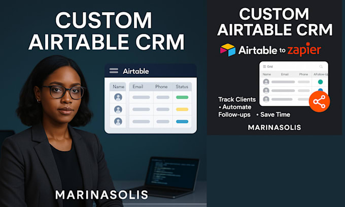 build custom airtable CRM, airtable automation, airtable integrate sales crm
