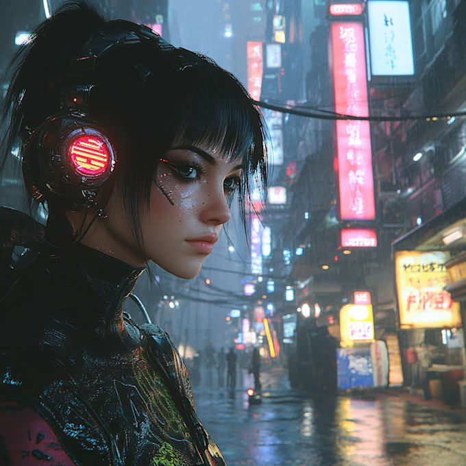 make a cyberpunk futuristic city illustration