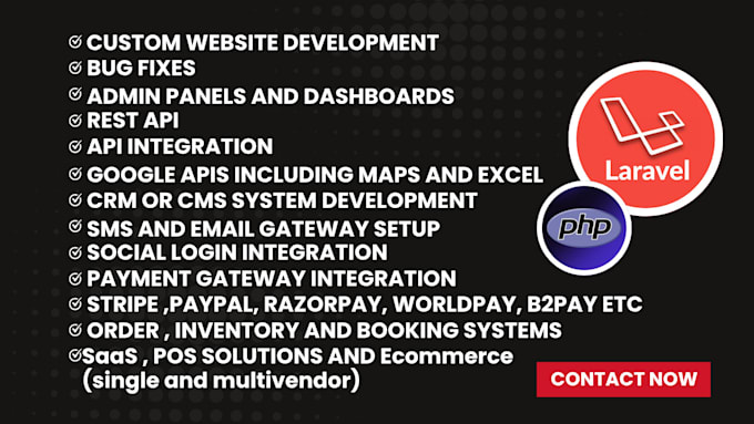be your PHP laravel developer and develop PHP laravel website or applications