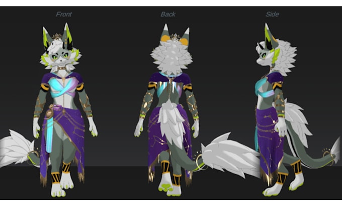 create, rig  3d furry avatar 3d vrchat avatar anime furry nsfw vr character